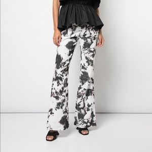 Cynthia Rowley James tie dye flares black + white